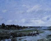 尤金 布丹 : Le Faou, Laundresses on the Banks of the River